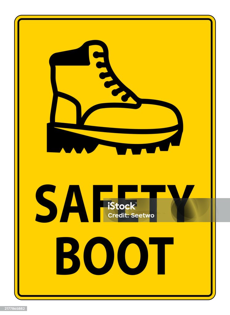 Boot Sprayer Sign Safety Boot Sign For Workplace Or Construction Area Stock Illustration ...