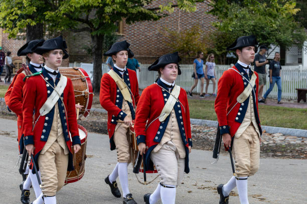 Williamsburg, Virginia, USA Sept 6, 2024 A Fife and Drum parade on the Duke of Gloucester Street