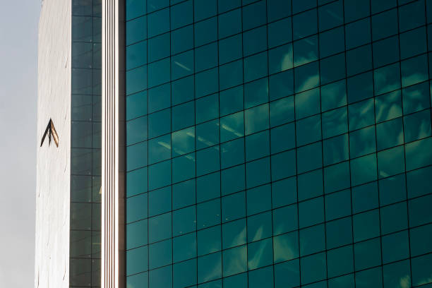 Reflections in the windows of an office block in Bristol, UK
