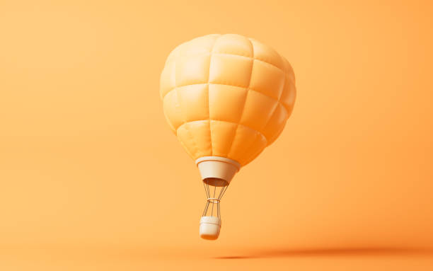istock Inflatable hot air balloon with cartoon style, 3d rendering. 2177869690