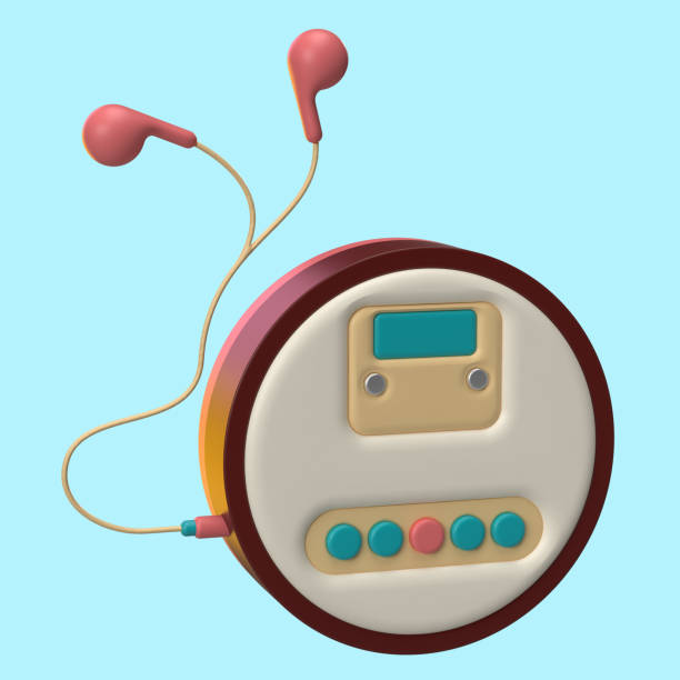 istock 3D render of Retro Discman Music Player Icon  for Website, Application, and Banner. 3D Illustration of Retro Discman. 2177875222