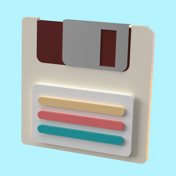 istock 3D Rendering of Vintage Floppy Disk for  Website, Application, and Banner. Retro Floppy Disk 3D Illustration 2177875223