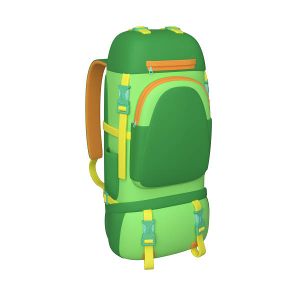 Backpack for traveling, hiking, camping. Tourist back pack. Camp and hike bag. 3d rendering