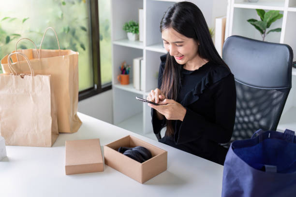 istock Home Based Shopper Unboxing Parcel After Online Purchase 2177880436