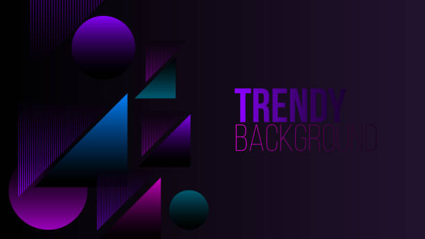 istock Black abstract geometric background elegant futuristic glossy purple and blue light line.Modern shape concept. 2177886697
