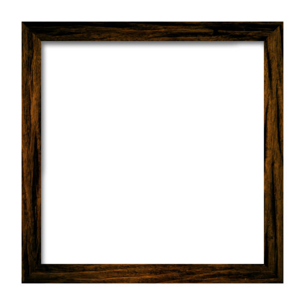 istock Square picture frame. Old wooden frame, vintage style, 2177889888