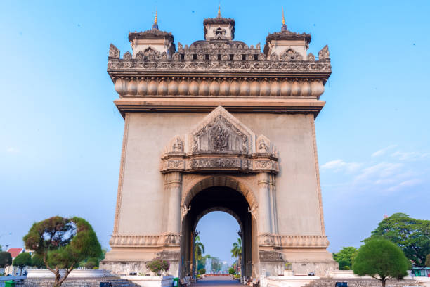 istock Beautiful architecture Patuxay(Victory Gate) in Vientiane, Laos 2177890212