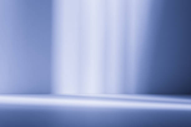 istock Studio style background wall decoration presentation uses white and blue tones. with shadows cast from a nearby window, concept creating a decorative 2177891233