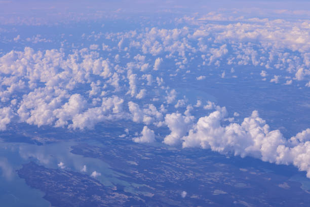 aerial view of clouds over North Canada