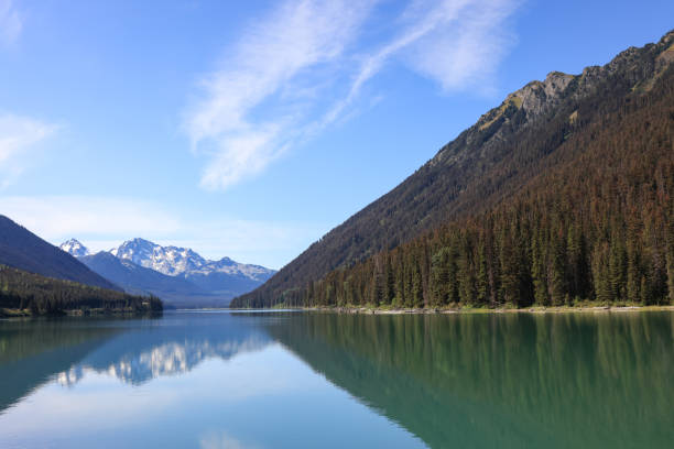 istock mountains are reflected in the water surface of duffey lake 2177892310