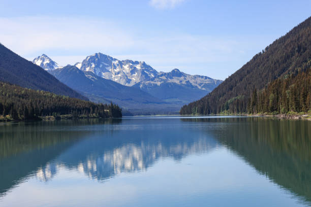 istock mountains are reflected in the water surface of duffey lake 2177892311