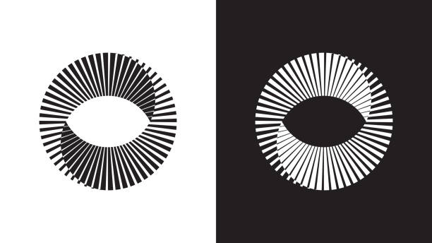 stockillustraties, clipart, cartoons en iconen met circular mobius eye minimalist geometric pattern - oog