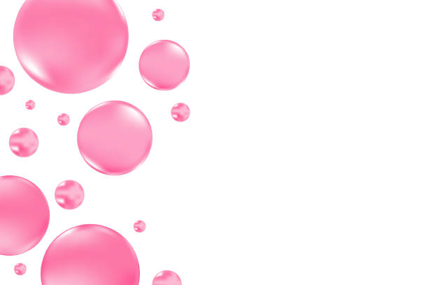 istock Glowing pink liquid bubbles or fluid jelly droplets isolated on transparent background. Aesthetic composition for cosmetology, beauty science, skin care molecular concept. 2177905784