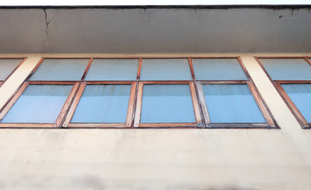 istock Old retro row of windows in Thailand. 2177909971