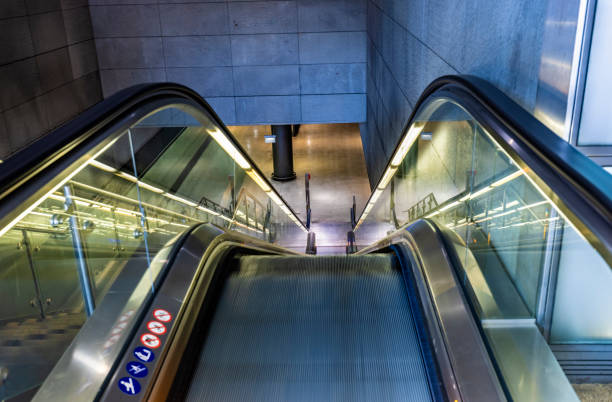 istock Escalator in the subway area 2177910119