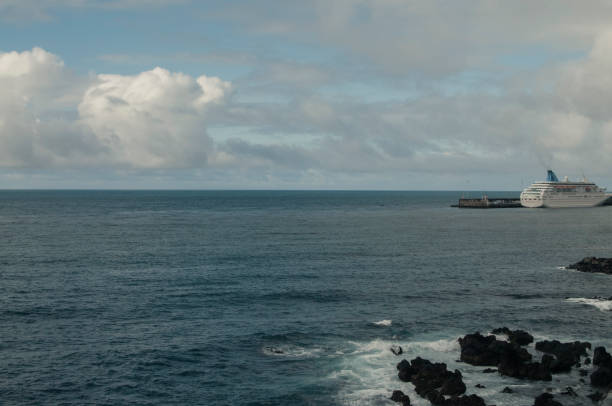 Madeira (Portugal). March 18, 2013. A cruise ship docks on the coast of the island of Madeira to disembark tourists. The island is visited by thousands of tourists every year who, thanks to organized cruises, stop in the archipelago