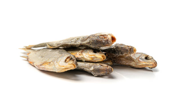 istock Dry roach, salted fish isolated, dried rutilus, taranka beer snack, whole salted and dried fish, prepared seafood 2177913211