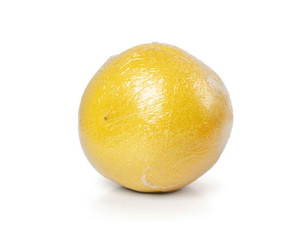 istock Pomelo Fruit in Hand Isolated on White, Yellow Whole Pomelo on White Background, Clipping Path 2177913277