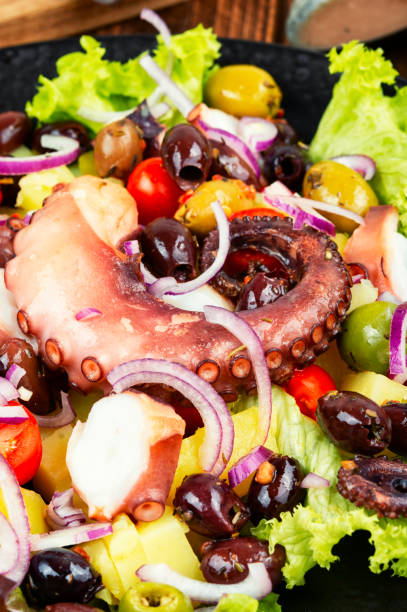 istock Mediterranean salad with grilled octopus. 2177918183