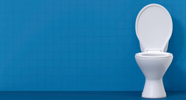 istock Modern blue toilet room interior 2177925032