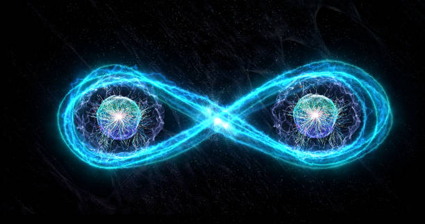 quantum entanglement science model - photon photos et images de collection