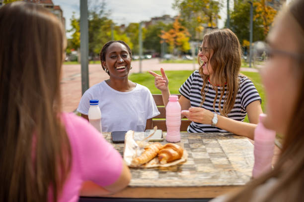 istock Conversation between best female friends over breakfast outdoor 2177927605