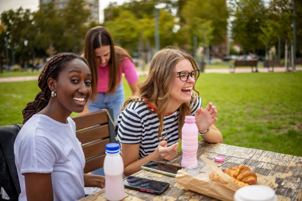 istock Yogurt and breakfast with close friends on fresh air 2177927710