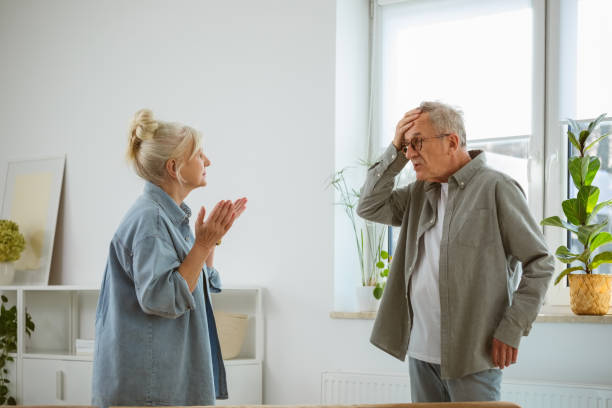 istock Senior couple arguing at home 2177928753