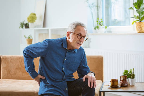 istock Worried senior man with backache 2177929482