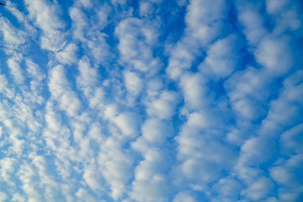 clouds and blue sunny sky,  white clouds over blue sky, Aerial view,  nature blue sky white cleat weather.