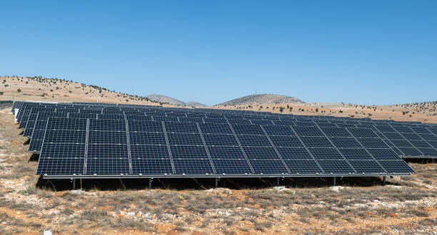 istock Solar panels, blue solar panels. photovoltaic modules for renewable and alternative electricity energy. Blue sky in background. 2177931621