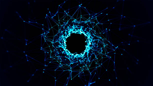 istock Colored polygonal space. Futuristic wave with dots and lines. Connection dots and lines structure. Digital background. Plexus effect. 3d. 2177931707