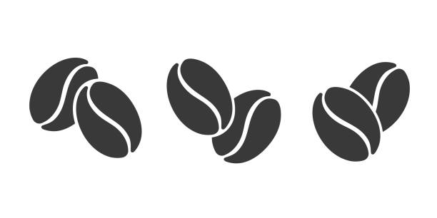 kaffeebohnen icon set, vektorillustration - coffee beans stock-grafiken, -clipart, -cartoons und -symbole