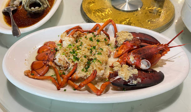 istock Steamed lobster with minced garlic in Chinese style 2177934159