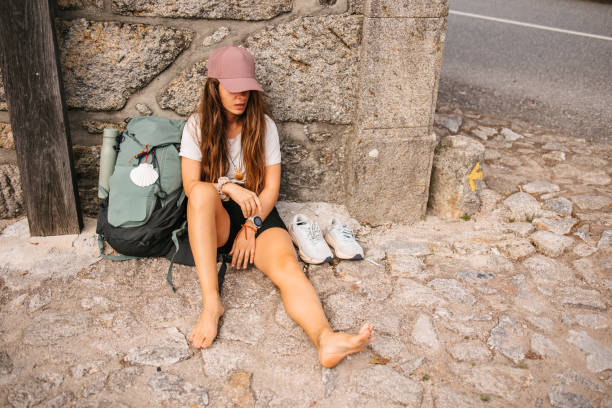istock Tired backpacker on Camino de Santiago 2177934215