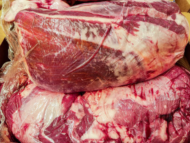 istock Meat pork, beef, poultry. Close-up in retail 2177934414