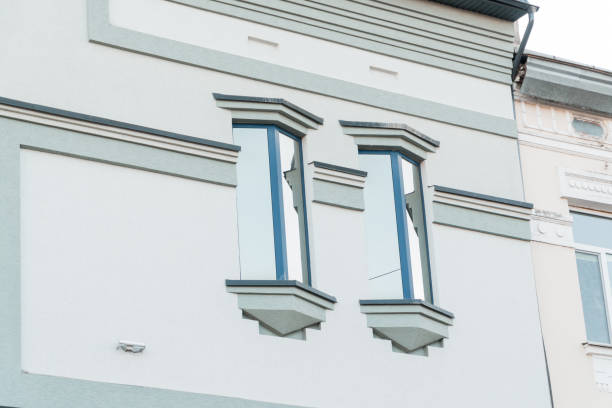 istock Elegant Vintage Facade with Modern Windows Accentuated by Soft Colors 2177935271