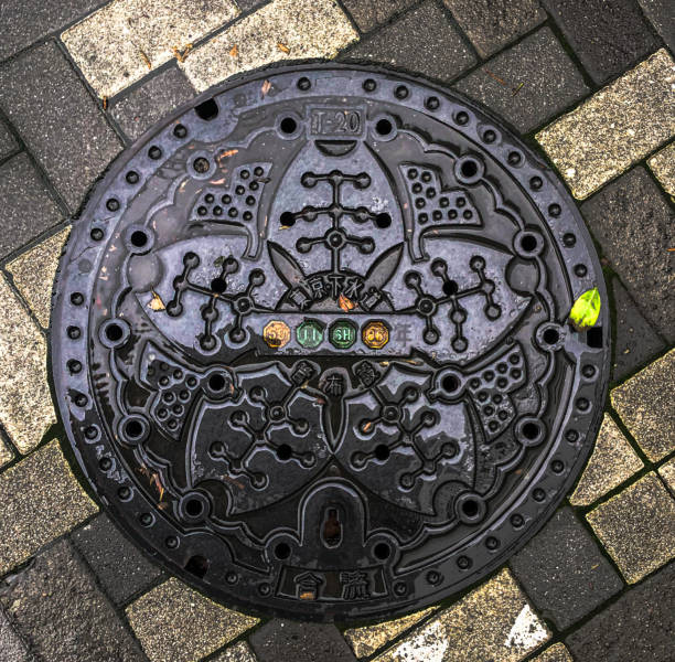 Intricately Designed Japanese Manhole Cover