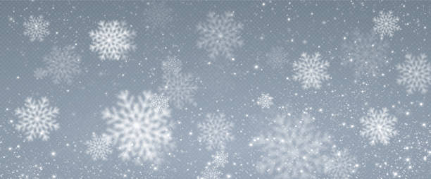 istock Christmas background. Powder snow. Magic bokeh shines with white dust. Small realistic glare on a transparent  background. Cold winter wind texture. Holiday vector blizzard. 2177936122