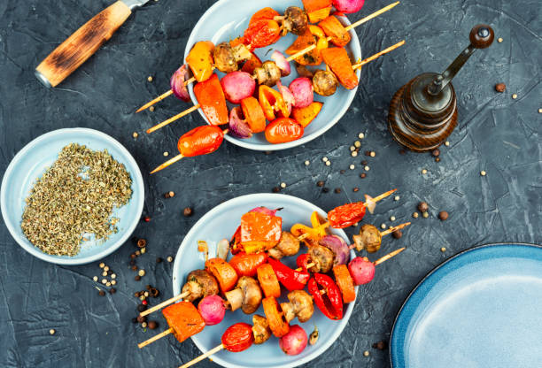 istock Vegetarian grill skewers. 2177938590