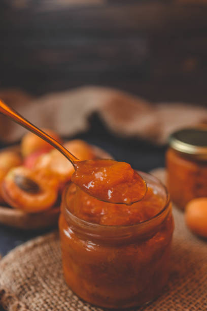 istock Jar of organic craft apricot jam 2177940279