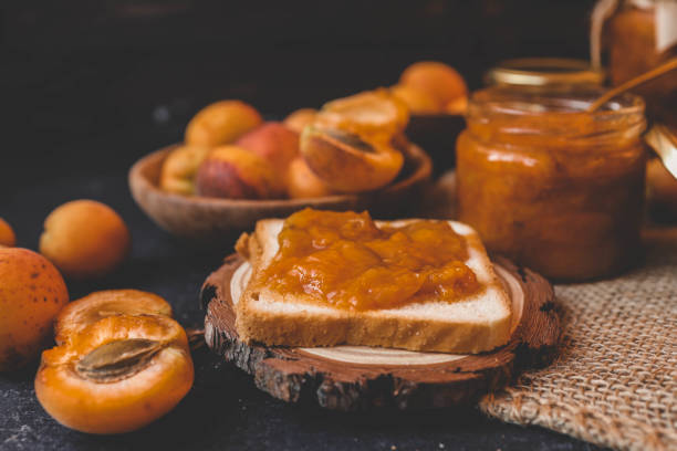 istock Jar of organic craft apricot jam 2177940290