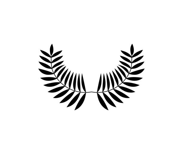 Laurel circle wreath. Branch greek olive oak wheat leaves Laurel circle wreath. Branch greek olive oak wheat leaves. laureat stock illustrations