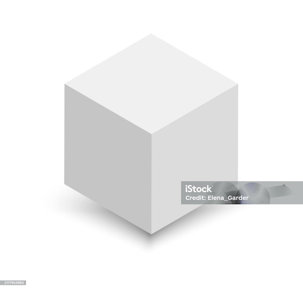 3d Abstract Box White Cube 3d Abstract Box With Shadow Geometric Paper Square Empty ...