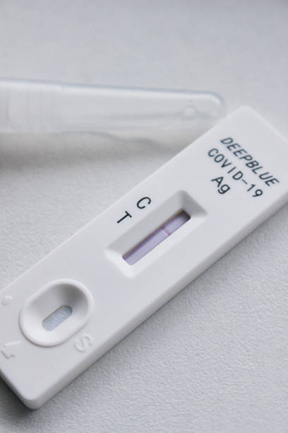 istock Deepblue covid-19Ag, Test strip showing negative  Rapid Antigen Test. 2177947734