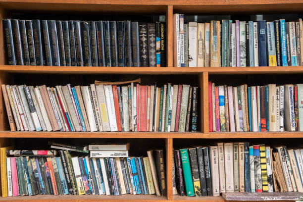 istock Bookshelves in Cyrillic alphabet 2177949836