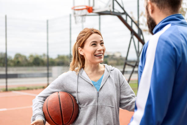 istock Couple Playing Basketball and Having Fun 2177955507