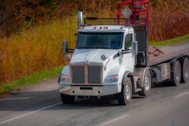 istock Heavy truck on a Canadian highway 2177955577