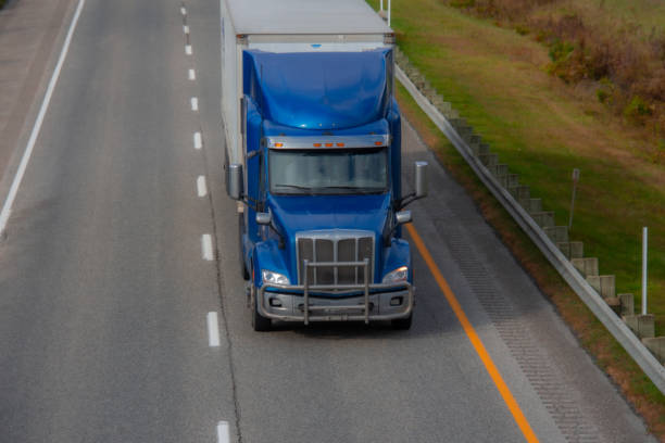 istock Heavy truck on a Canadian highway 2177955590