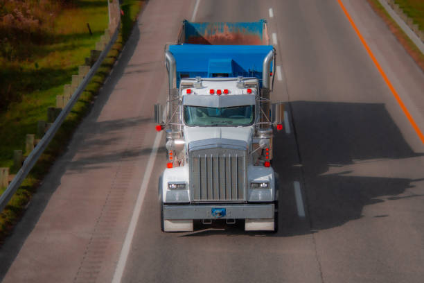 istock Heavy truck on a Canadian highway 2177955659
